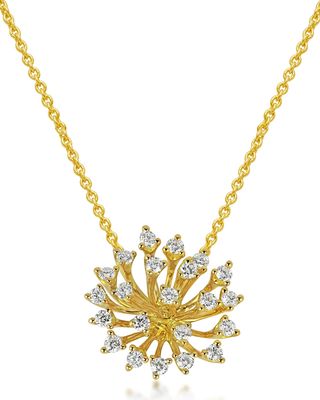 Luminus 18k Yellow Gold Diamond Stemmed Pendant Necklace