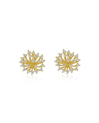Luminus 18k Yellow Gold Stemmed Diamond Earrings