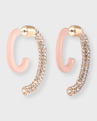 Luna Crystal Pave & Enamel Earrings