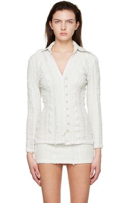 Luna Del Pinal Off-White Stretch Weave Shirt