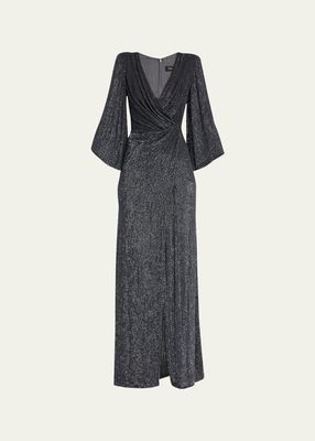 Luna Stud-Embellished Draped Gown