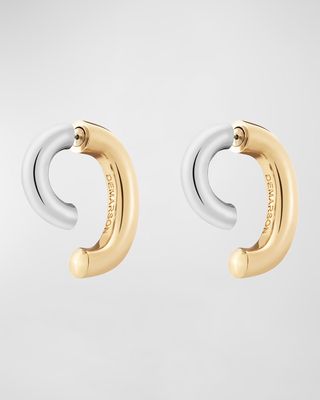 Luna Two-Tone Convertible Tubular Earrings