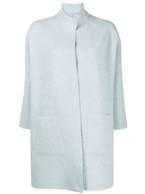 LUNARIA CASHMERE high-neck cashmere coat - Blue