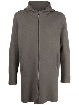 LUNARIA CASHMERE hooded cashmere jacket - Brown