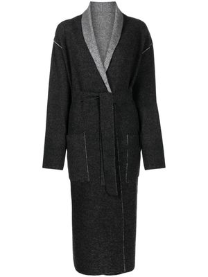 LUNARIA CASHMERE reversible belted cashmere coat - Black