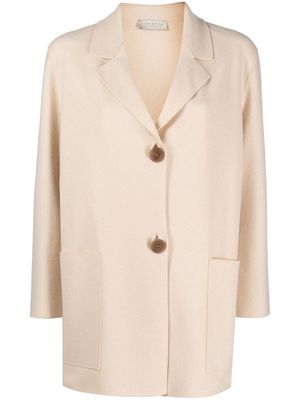 LUNARIA CASHMERE single-breasted button-fastening jacket - Neutrals