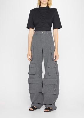 Lunghi Oversized Wide-Leg Cargo Pants