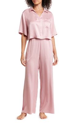 Lunya High Waist Washable Silk Pajamas in Serene Pink