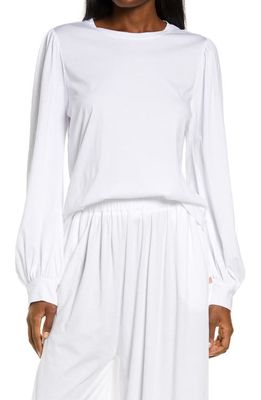 Lunya Long Sleeve Organic Pima Cotton T-Shirt in Sincere White