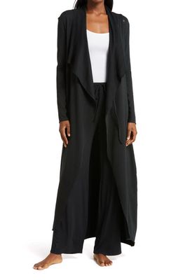 Lunya Stretch Pima Cotton & Modal Robe in Immersed Black