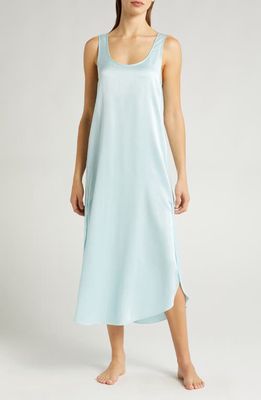 Lunya Tulip Bias Washable Silk Nightgown in Infinity Blue