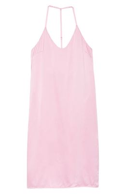 Lunya Washable Bias-Cut Silk Slipdress Nightgown in Etude Pink