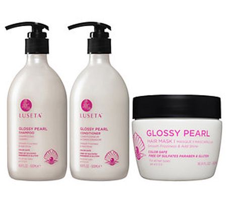 Luseta Glossy Pearl Shampoo, Conditioner & Mask Set