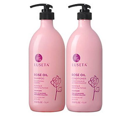 Luseta Super Size Rose Oil Shampoo & Conditione r Set