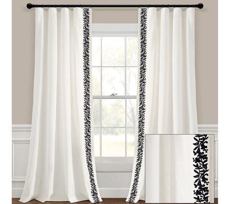 Lush Decor Luxury Modern Flower Window Curtain 52X84