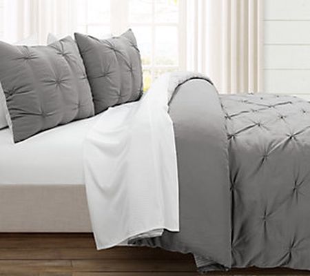 Lush Decor Ravello Pintuck Comforter w/Sheet Se t 7Pc QN