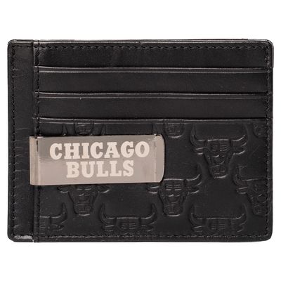 Lusso Black Chicago Bulls Sanford Front Pocket Wallet with Money Clip