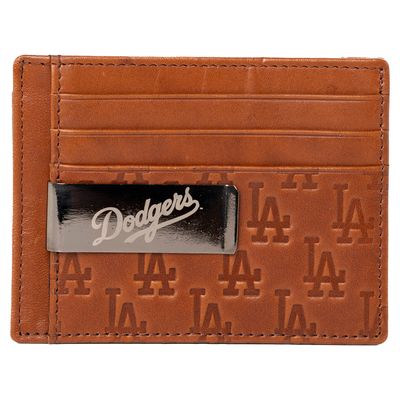 Lusso Brown Los Angeles Dodgers Sanford Front Pocket Wallet with Money Clip