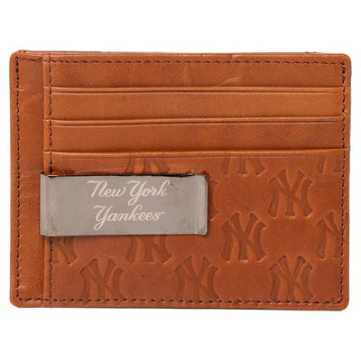 Lusso Brown New York Yankees Sanford Front Pocket Wallet with Money Clip
