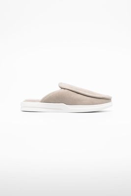 Lusso corduroy round-toe slippers - Neutrals