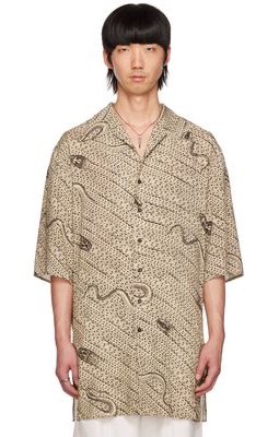 LU'U DAN Beige Snake Pyjama Shirt