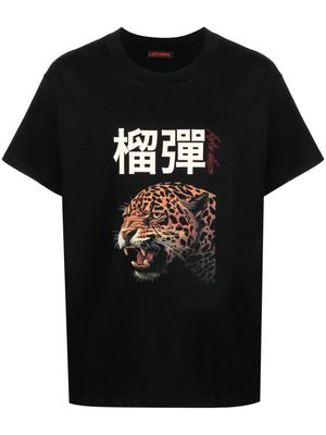 LỰU ĐẠN graphic-print cotton T-shirt - Black