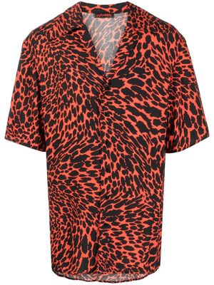 LỰU ĐẠN leopard-print short-sleeve T-shirt - Black