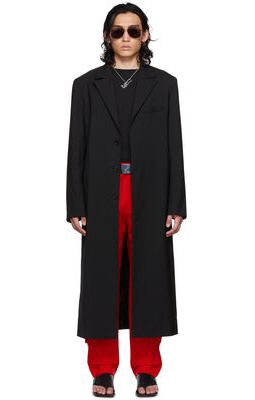 LU'U DAN SSENSE Exclusive Black Straight Slim Coat