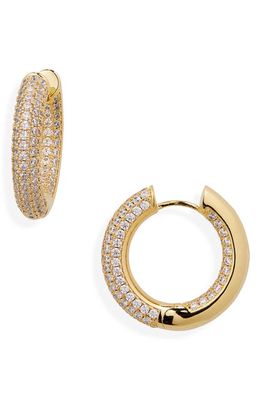 Luv AJ Amalfi Reversible Inside Out Cubic Zirconia Hoop Earrings in Gold