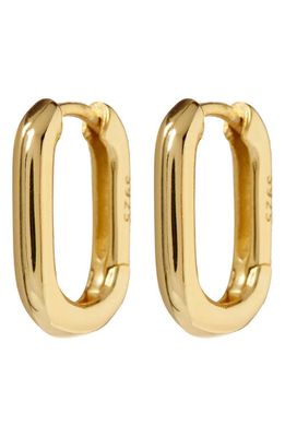 Luv AJ Chain Link Huggie Hoop Earrings in Metallic Gold