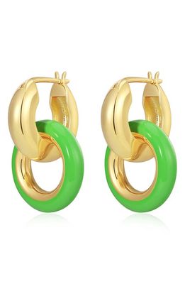 Luv AJ Interlock Hoop Earrings in Gold