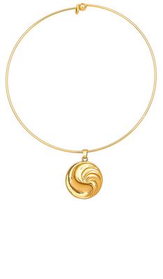 Luv AJ Leila Choker Necklace in Metallic Gold.