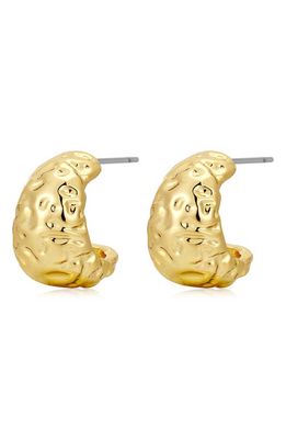 Luv AJ Mini Molten Hoop Earrings in Gold