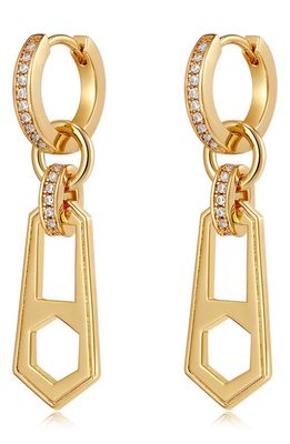 Luv AJ Mini Zipper Huggie Hoop Earrings in Gold