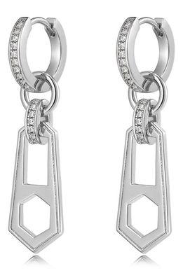 Luv AJ Mini Zipper Huggie Hoop Earrings in Silver