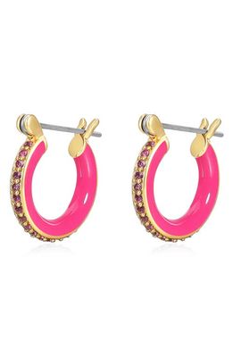 Luv AJ Pavé Amalfi Huggie Hoop Earrings in Gold