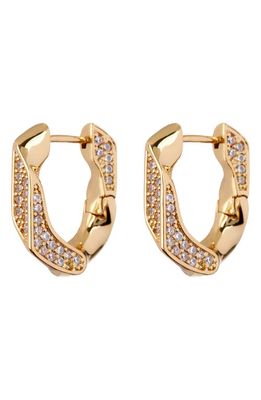 Luv AJ Pavé Cuban Link Hoop Earrings in Gold