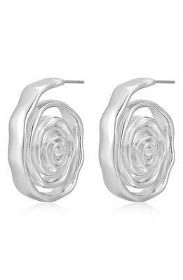 Luv AJ Rosette Coil Drop Earrings in Silver