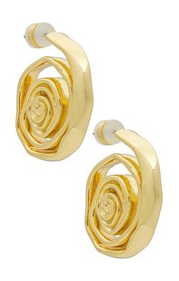 Luv AJ Rosette Coil Earrings in Metallic Gold.