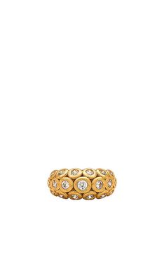 Luv AJ The Sienna Stone Ring in Metallic Gold