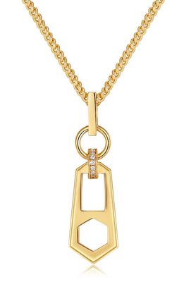 Luv AJ Zipper Pendant Necklace in Gold