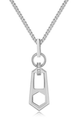 Luv AJ Zipper Pendant Necklace in Silver