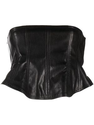 LVIR Black Faux Leather Corset