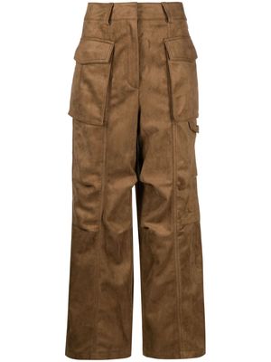 LVIR faux-suede cargo trousers - Brown