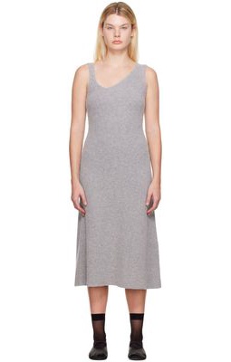 LVIR Gray Asymmetric Midi Dress