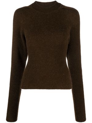 LVIR open-back ribbed-knit jumper - Brown