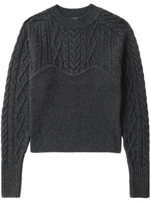 LVIR panelled cablek-knit jumper - Grey