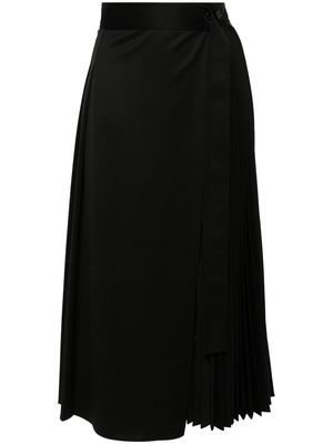 LVIR pleated wrap skirt - Black