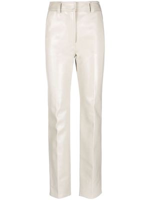 LVIR straight-leg faux-leather trousers - Neutrals