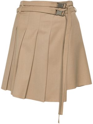 LVIR Unbalance pleated miniskirt - Brown